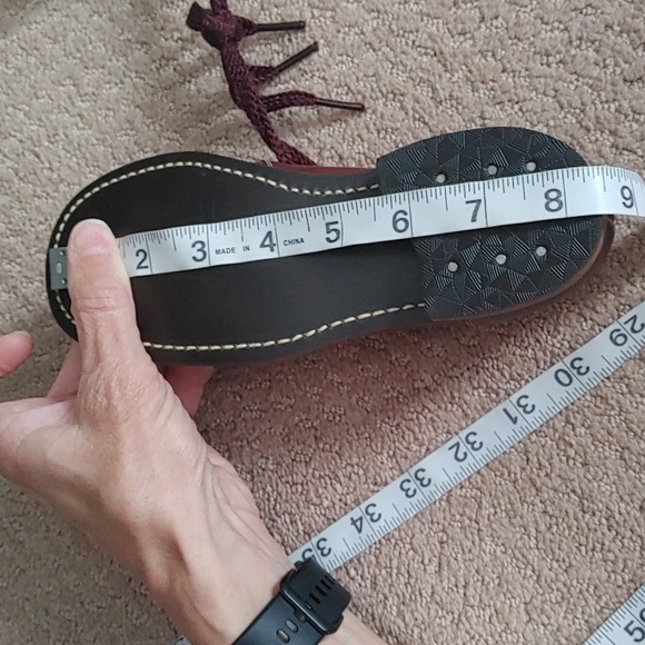 Vintage NWOT Kids Burgundy Leather Lace Up Shoes - Picture 3 of 7